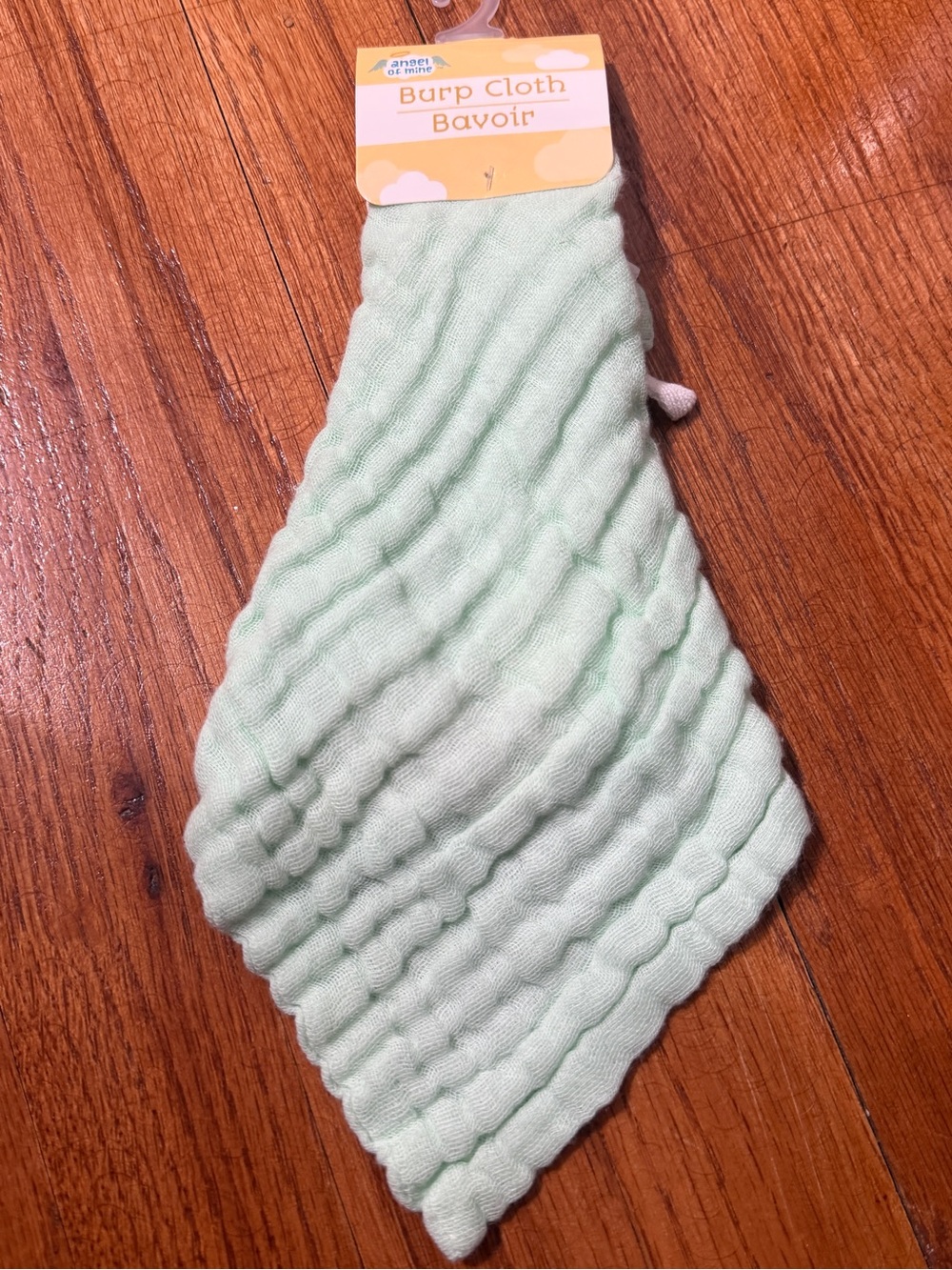 Angel of Mine Mint Green Muslin Burp Cloth Lovey Security Blanket Baby